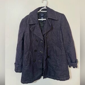GAP Women's Navy Double-Breasted Peacoat